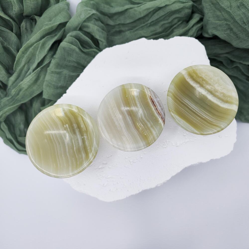 Pistachio Calcite Trinket Bowl for Jewelry Tumble Stones